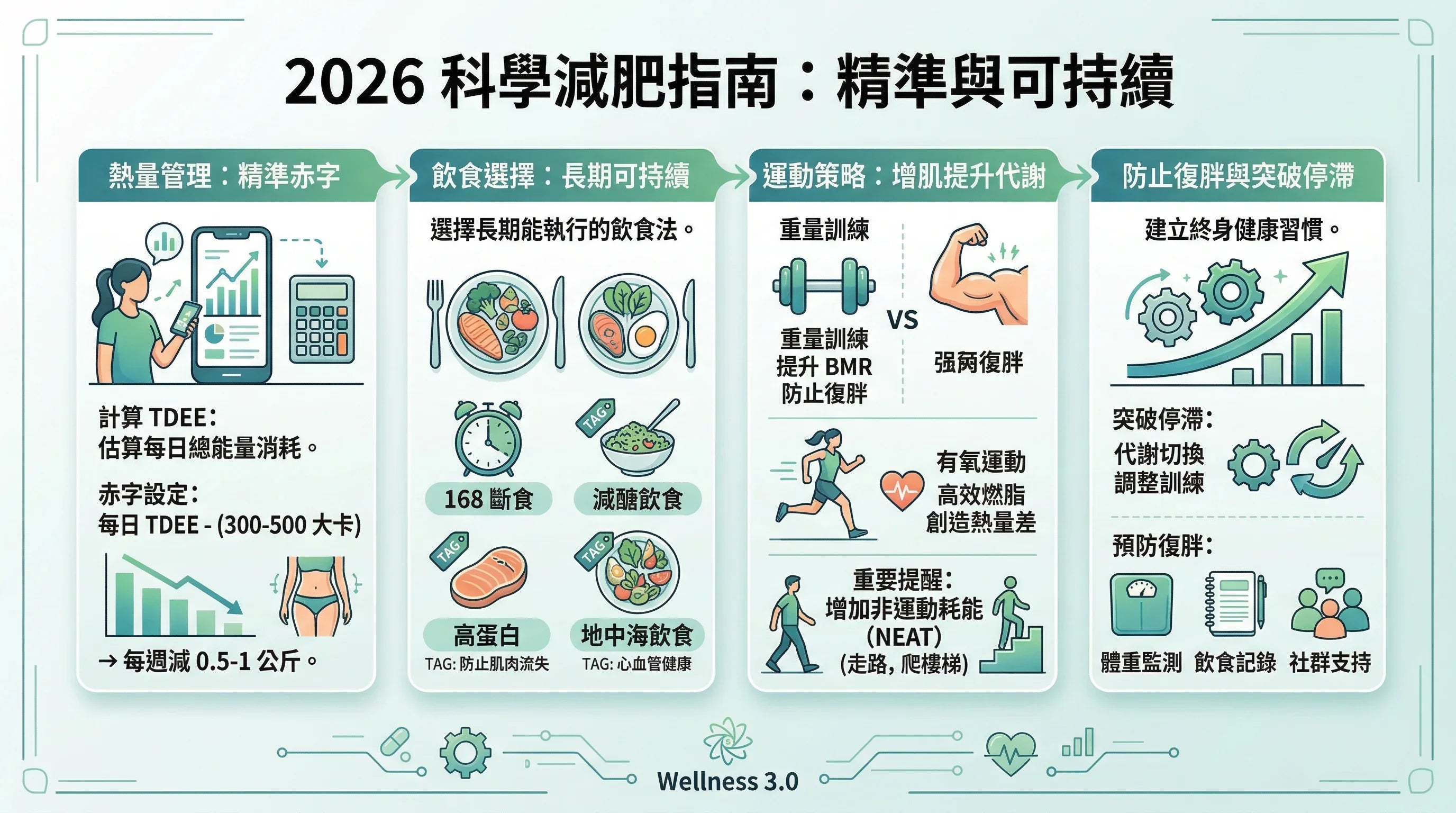 2026科學減肥指南：營養師教你熱量赤字計算與不復胖飲食法