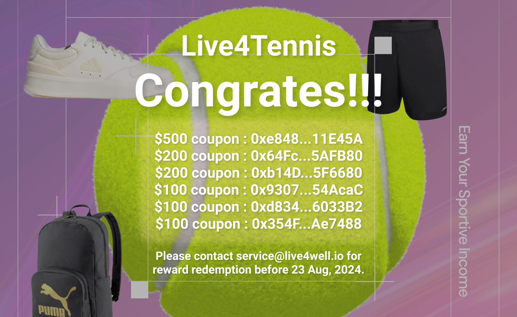 sweat wallet winners